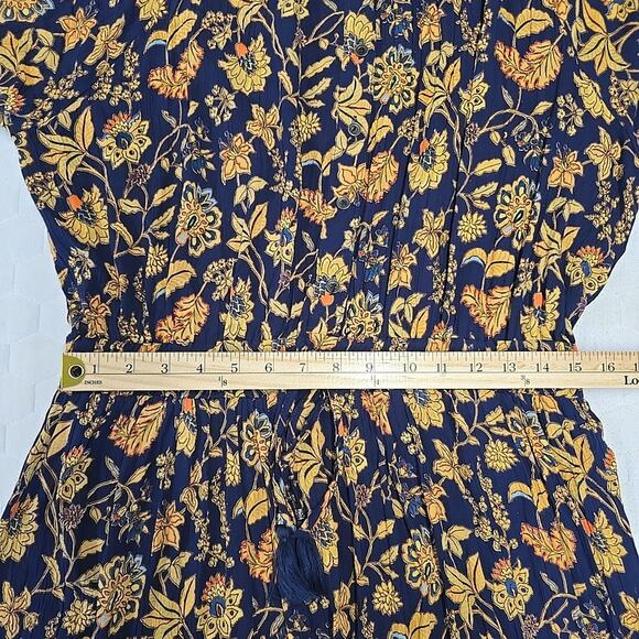 Lola P Women's Boho Tiered Smocked Tassle Waist Maxi Dress Sz XL Ruffle Modest - Picture 8 of 9